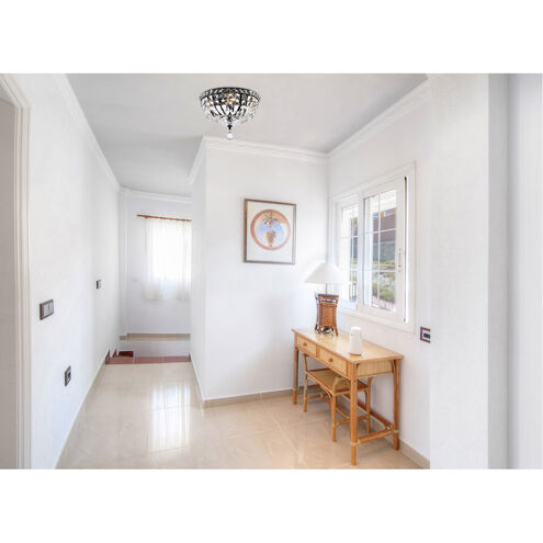 Tranquil 4 Light 12 inch Black and Clear Flush Mount Ceiling Light