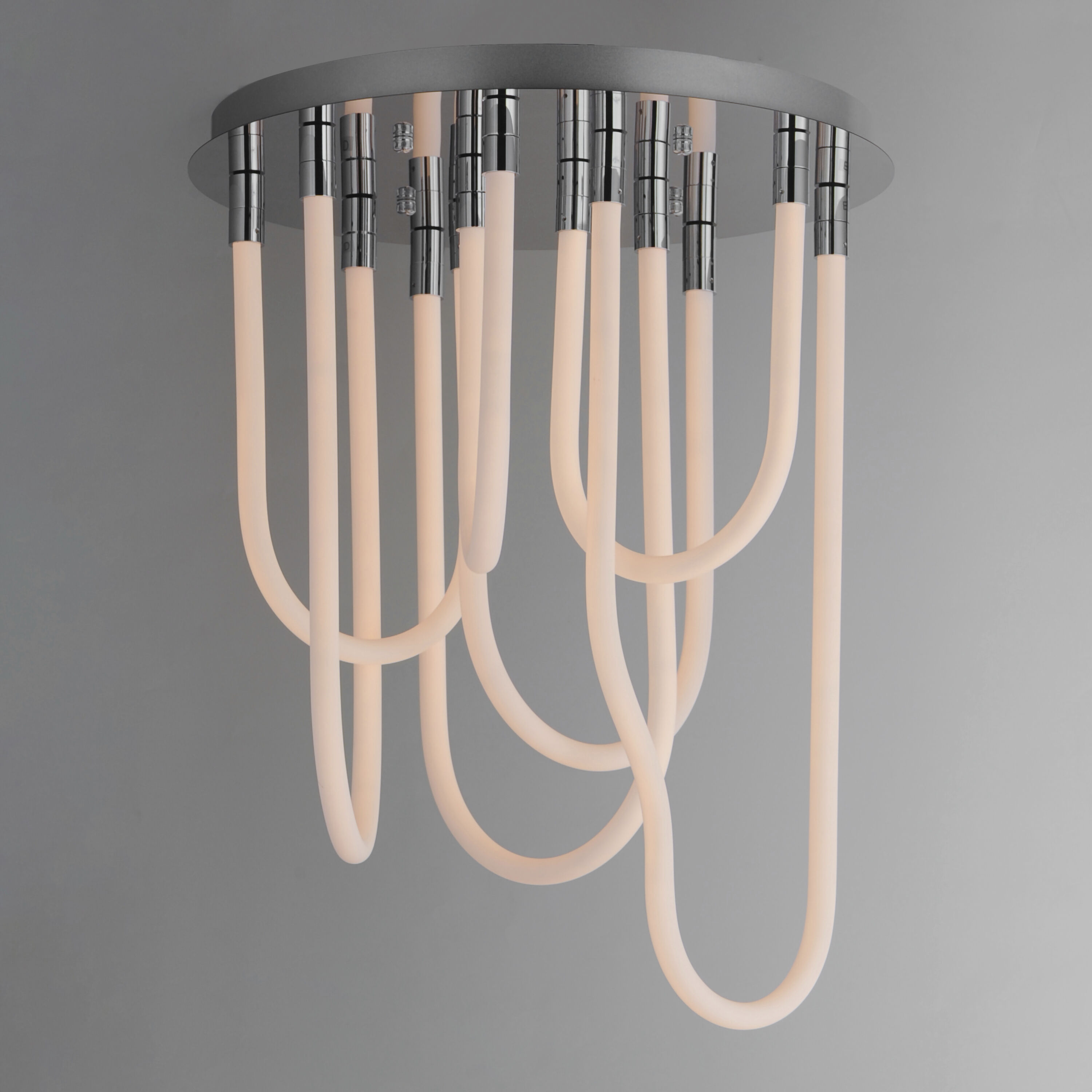 Soleil LED 20 inch Polished Chrome Flush Mount Chandelier Ceiling Light