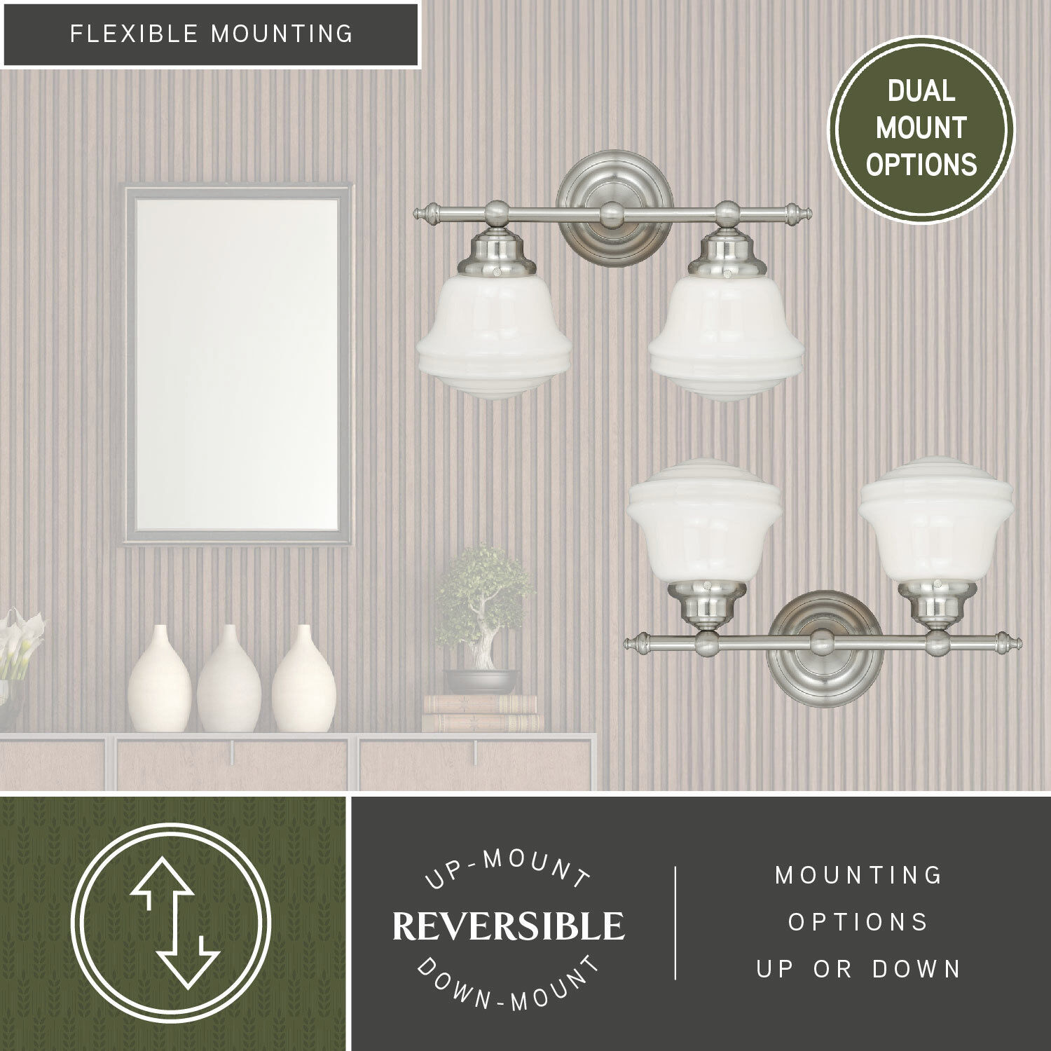 Huntley LED 16 inch Satin Nickel Bathroom Light Wall Light