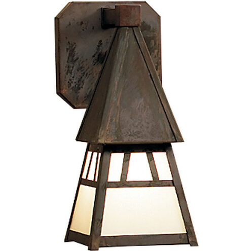 Dartmouth 1 Light 11.25 inch Rustic Brown Outdoor Wall Mount in Off White