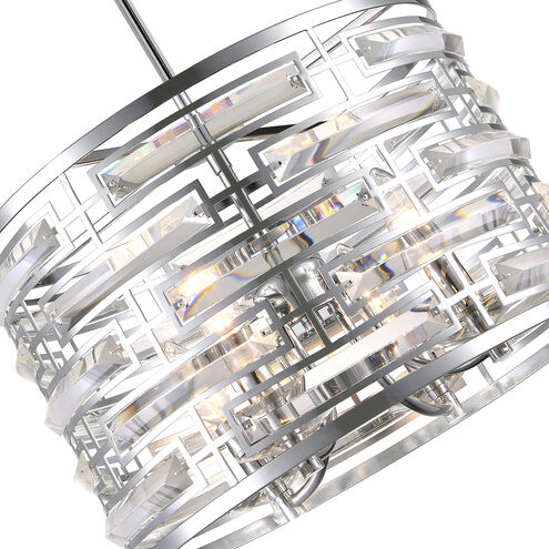 Petia 4 Light 15 inch Chrome Drum Shade Chandelier Ceiling Light