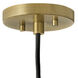 Simon LED 13 inch Black with Heritage Brass accents Pendant Ceiling Light, Semi-Flush Mount