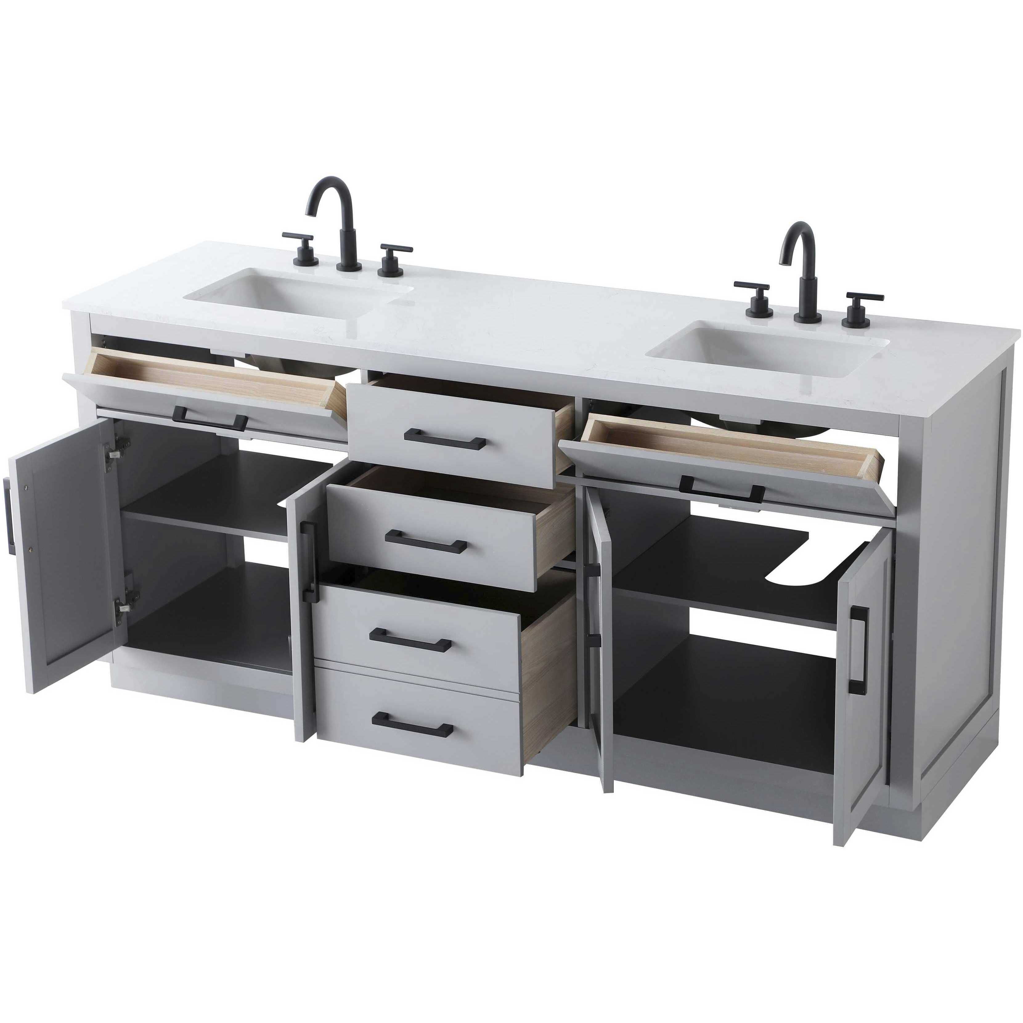 Alden 72 X 35 inch Grey Bathroom Vanity Cabinet