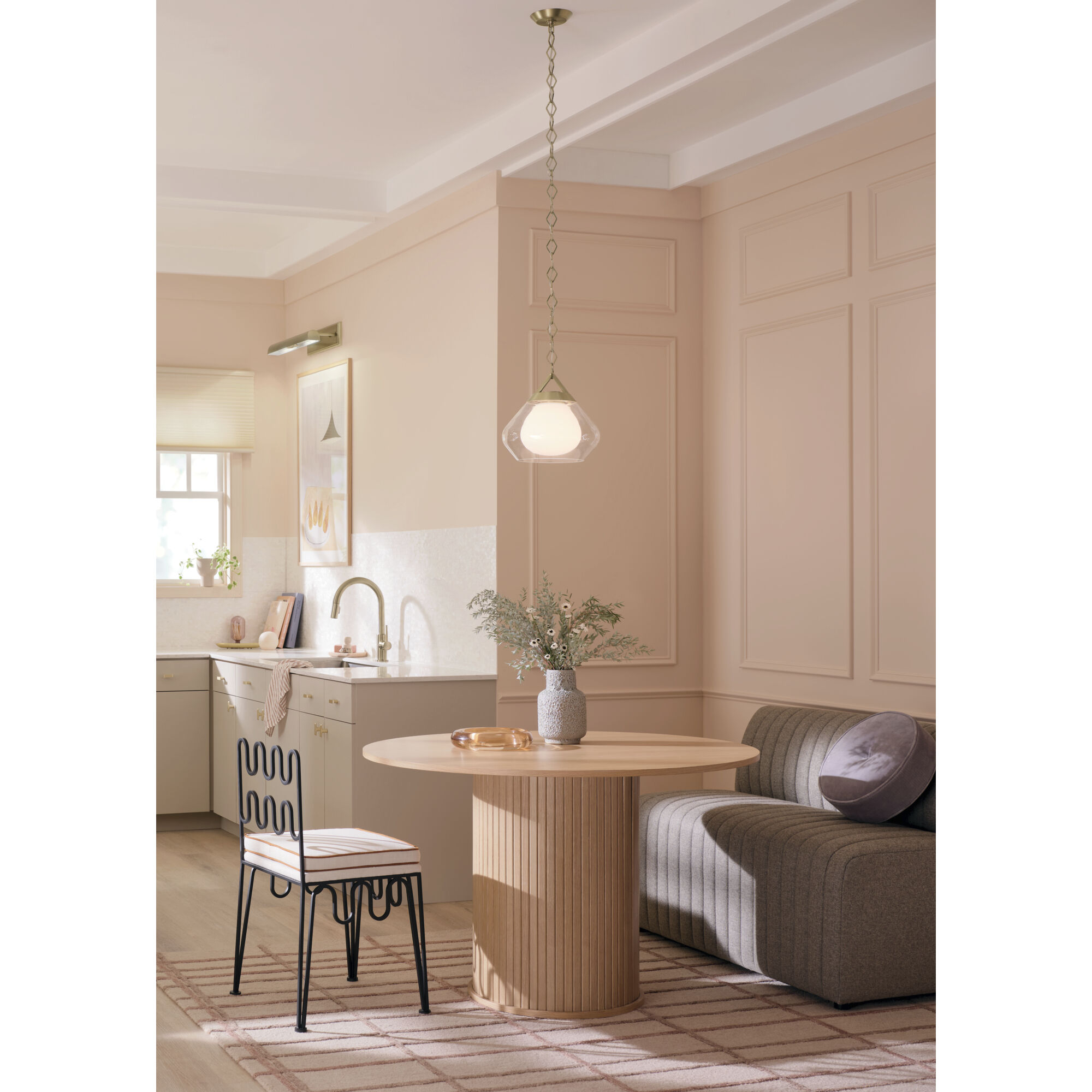 Nella 1 Light Champagne Bronze Pendant Ceiling Light