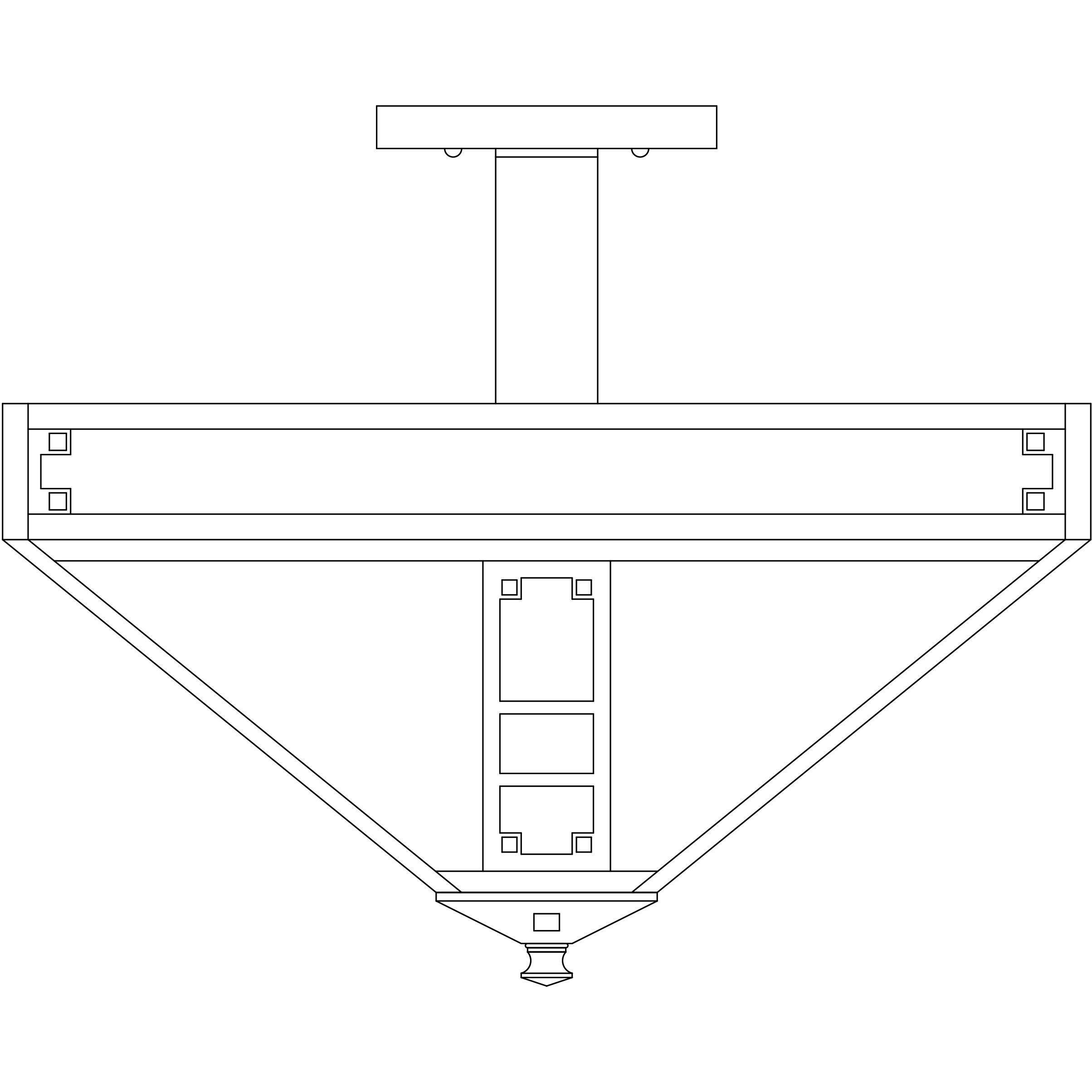 Pasadena 4 Light 16 inch Antique Brass Semi-Flush Mount Ceiling Light in Frosted, Empty