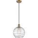 Ballston Large Deco Swirl LED 10 inch Brushed Brass Mini Pendant Ceiling Light in Black Textured, Ballston