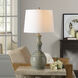 Cameron 30 inch 100.00 watt Gloss Light Sage Table Lamp Portable Light