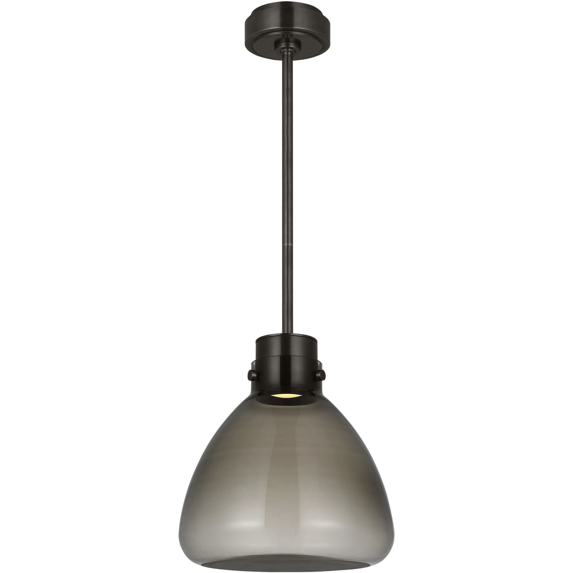 Avroko Morgan LED 12 inch Burnished Bronze with Smoke Glass Pendant Ceiling Light