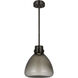 Avroko Morgan LED 12 inch Burnished Bronze with Smoke Glass Pendant Ceiling Light