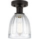 Edison Brookfield 1 Light 6 inch Oil Rubbed Bronze Semi-Flush Mount Ceiling Light in Clear Glass