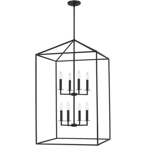 Perryton 8 Light 22 inch Midnight Black Foyer Pendant Ceiling Light, Extra Large