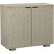 Adeline Light Cream and Faux Shagreen and Light Maple Cabinet