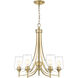 Joliet 5 Light 25 inch Burnished Brass Chandelier Ceiling Light