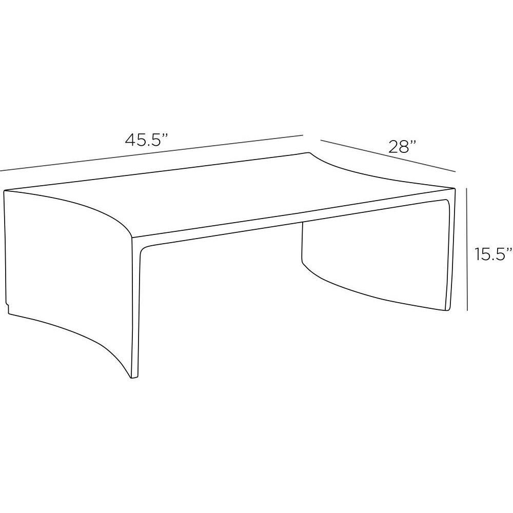 Haney 45.5 X 15.5 inch Ivory Outdoor Coffee Table