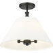 Adorra 3 Light 16 inch Matte Black Semi-Flush Mount Ceiling Light