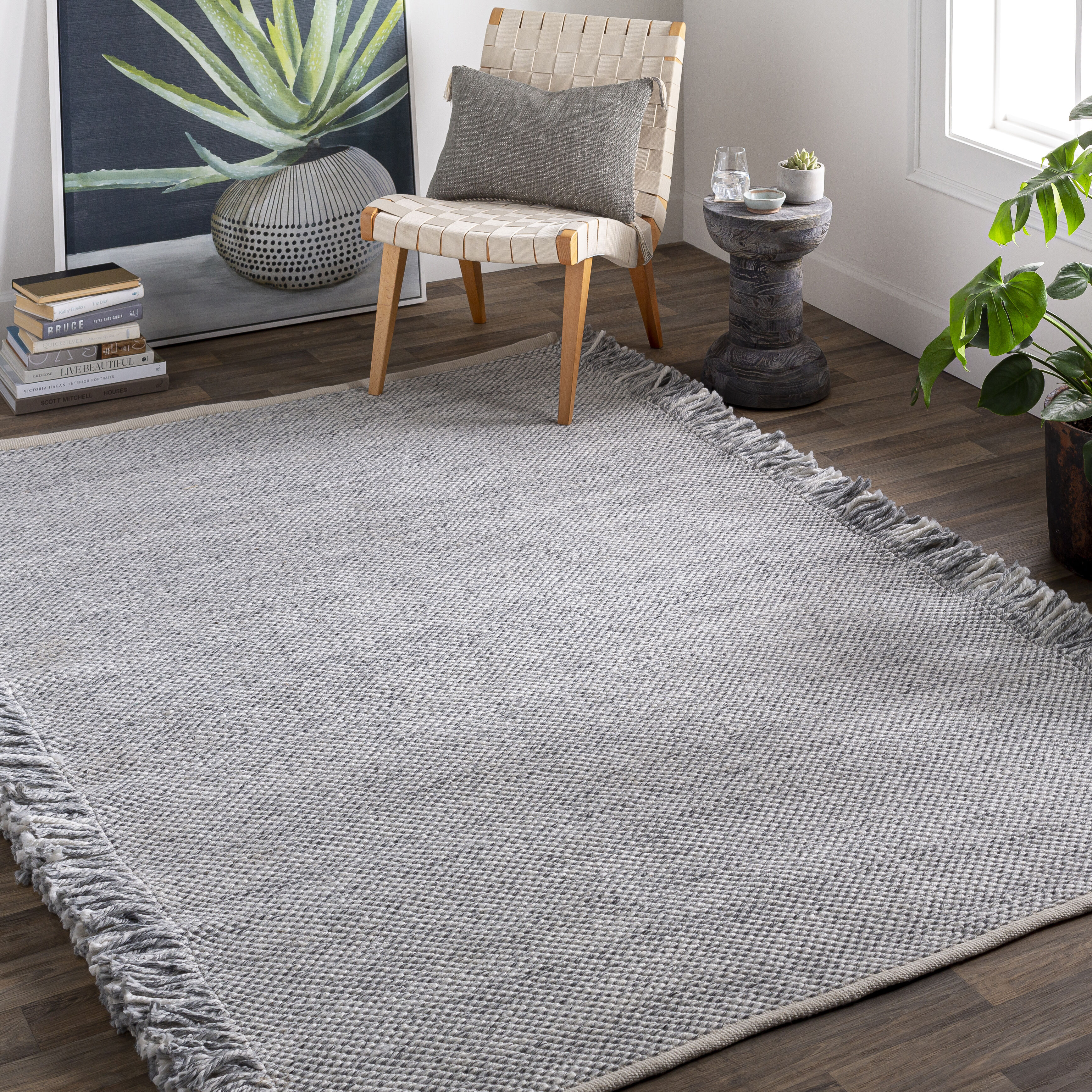 Azalea 120 X 96 inch Light Gray Rug in 8 x 10, Rectangle