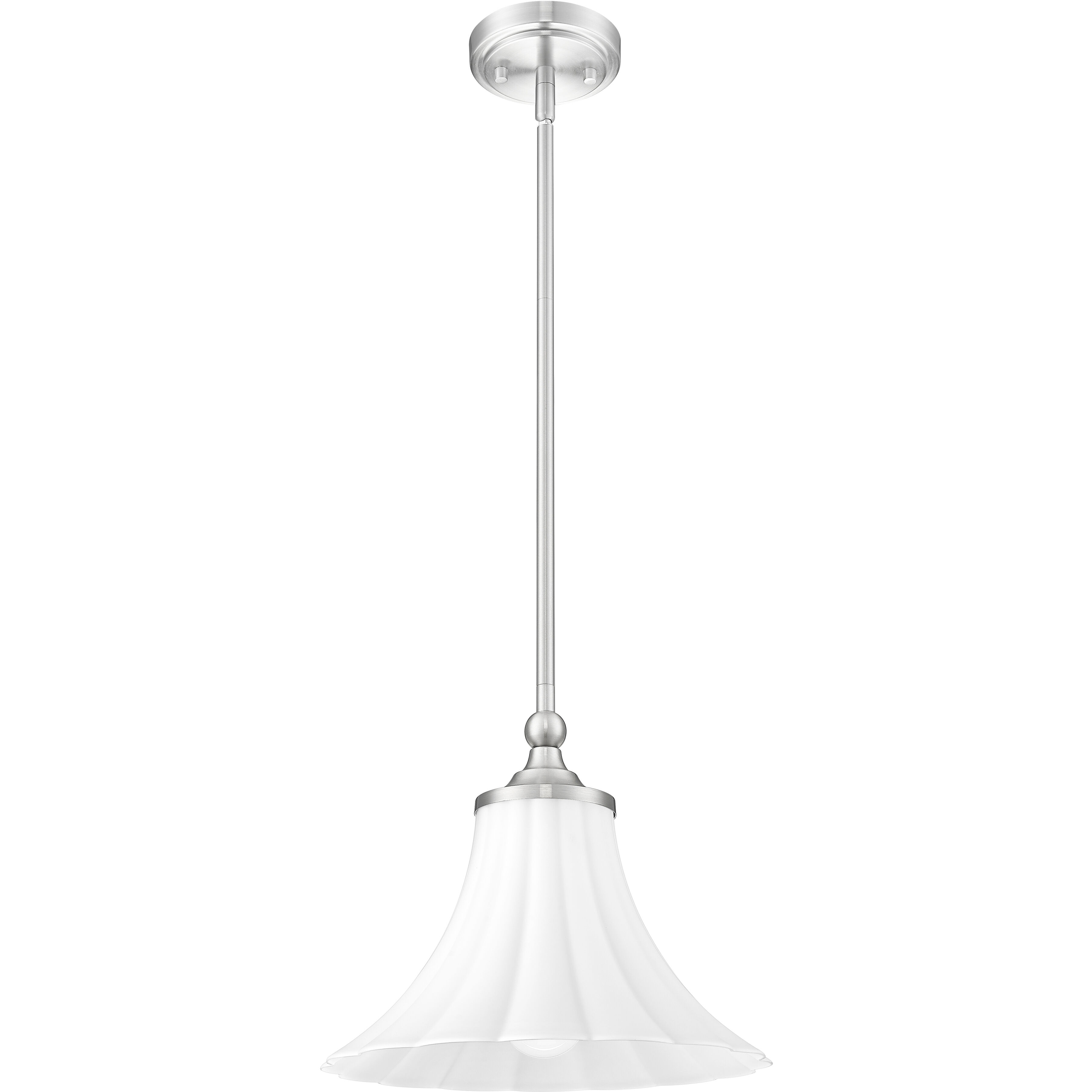 Fleur 1 Light 12 inch Brushed Nickel Pendant Ceiling Light