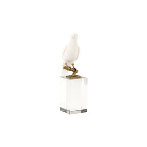 Chelsea House Matte White/Antique Brass/Clear Figurine, Large