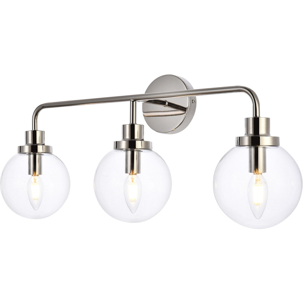 Hanson 3 Light 28 inch Polish Nickel Bath Sconce Wall Light