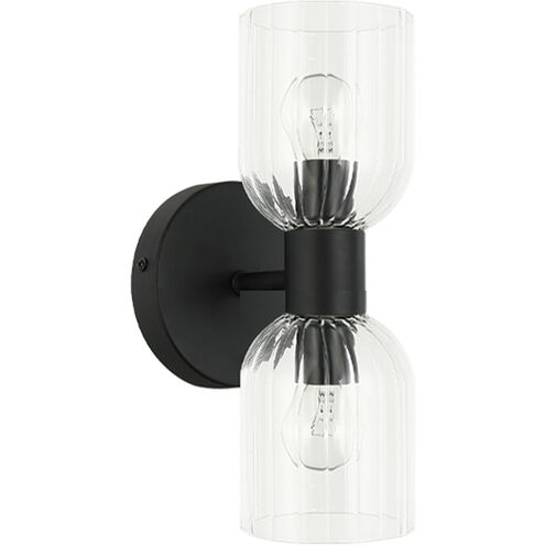 Vienna 2 Light 4.75 inch Matte Black Wall Sconce Wall Light