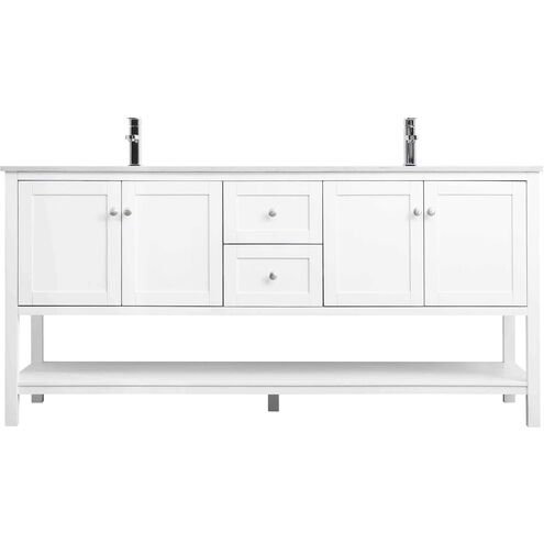 Heath 72 X 21.5 X 35 inch White Vanity Sink Set
