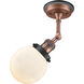 Franklin Restoration Beacon 1 Light 6 inch Antique Copper Sconce Wall Light in Matte White Glass