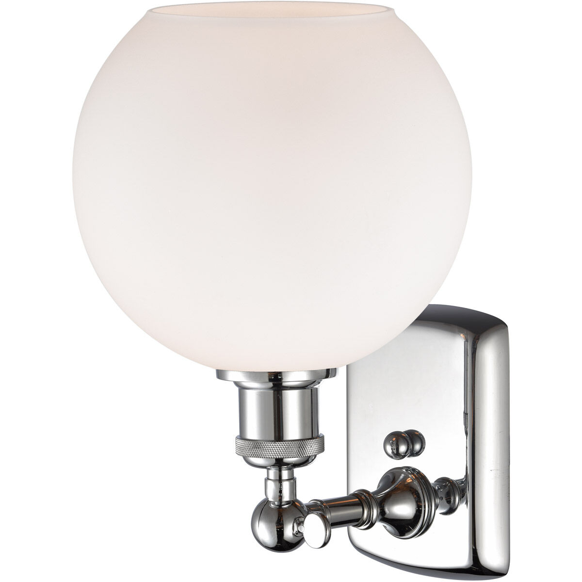 Ballston Athens 1 Light 8 inch Polished Chrome Sconce Wall Light in Matte White Glass, Ballston