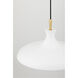 Cassidy 1 Light 21 inch Aged Brass/Soft Off White Pendant Ceiling Light