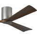 Atlas Irene-3H 60 inch Brushed Nickel with Walnut Tone Blades Ceiling Mount Paddle Fan, Flush Mounted
