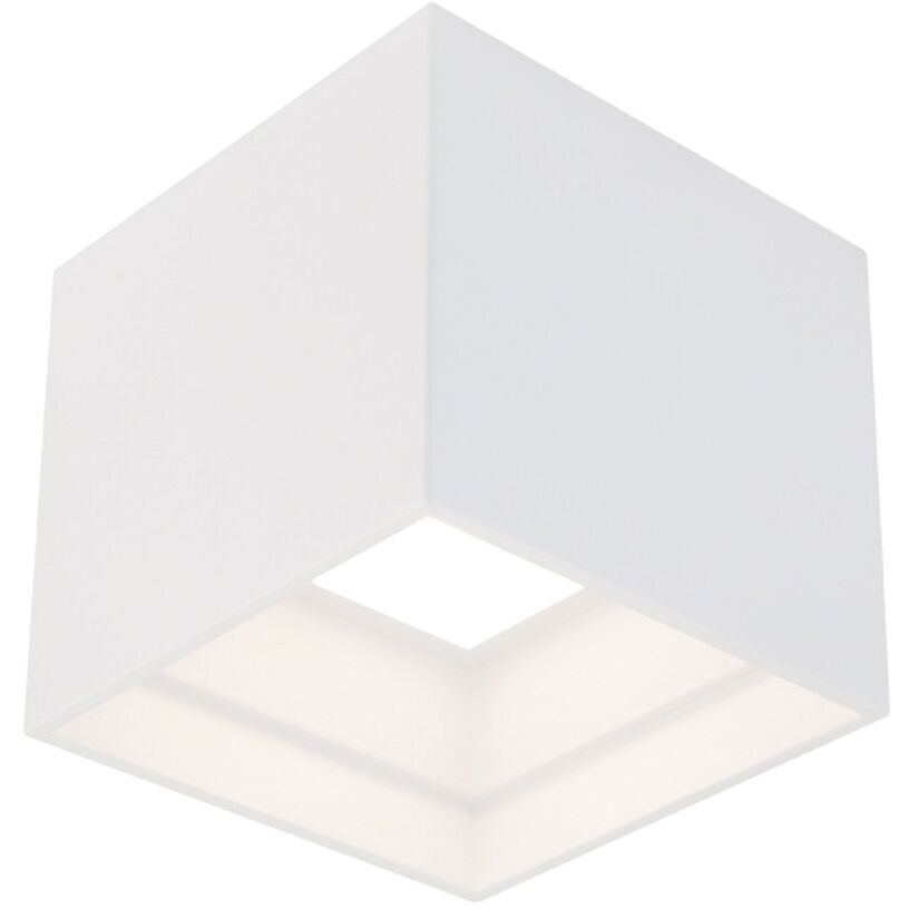 Kube 1 Light 5 inch White Outdoor Flush Mount in 4000K