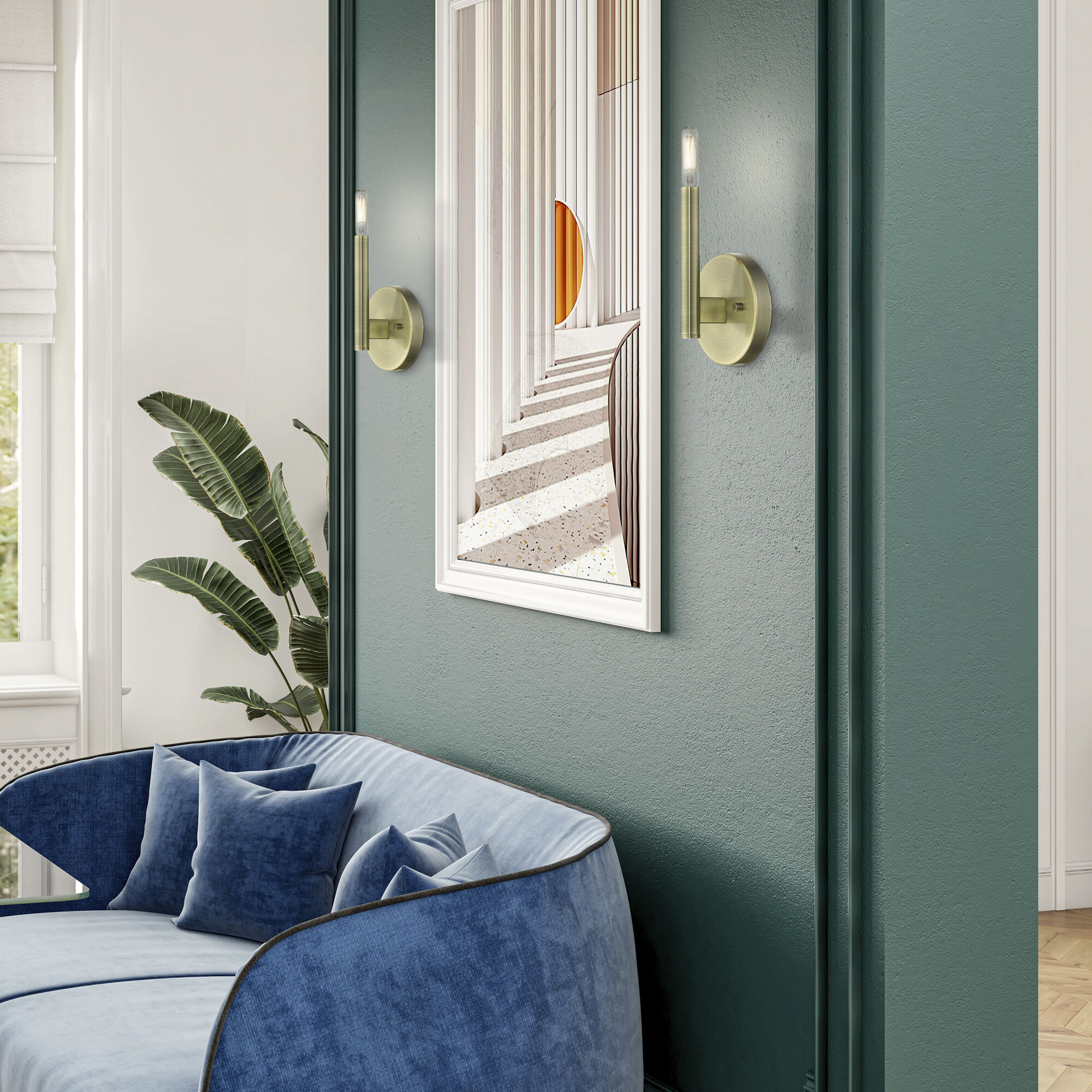 Copenhagen 1 Light 5.13 inch Antique Brass ADA Wall Sconce Wall Light, Single