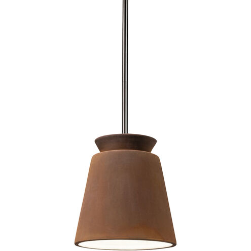 Radiance Collection 1 Light 8 inch Real Rust with Brushed Nickel Pendant Ceiling Light