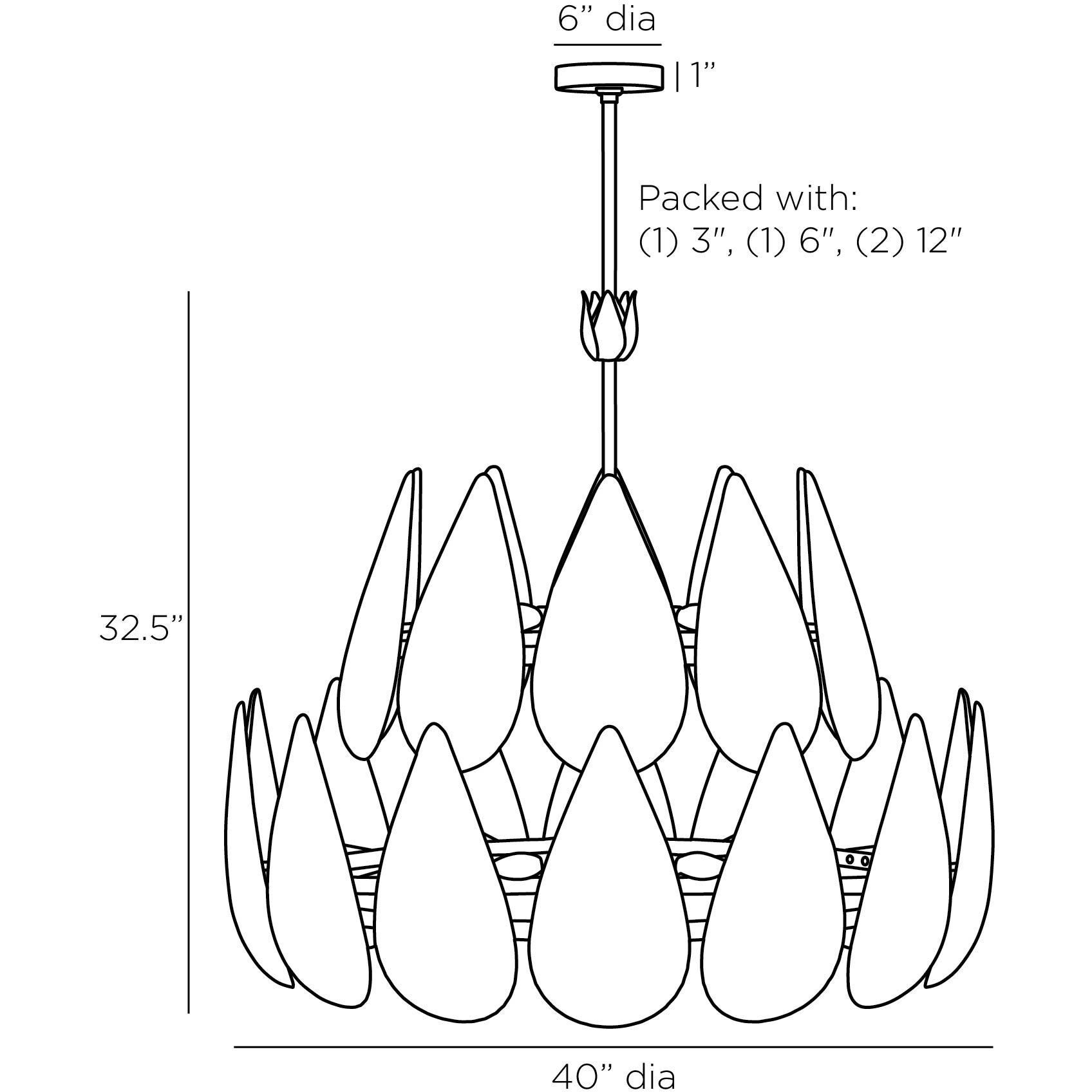 Anastasia 40 inch Hammered Brass Chandelier Ceiling Light