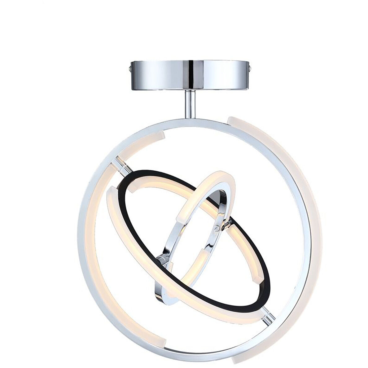 Trilogy LED 15 inch Polished Nickel Semi-Flush Mount Ceiling Light