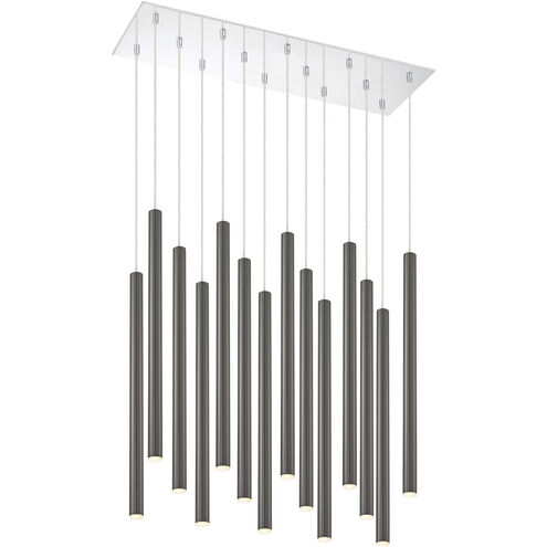 Forest LED 9.75 inch Chrome Chandelier Ceiling Light in Pearl Black Steel, 51, 14