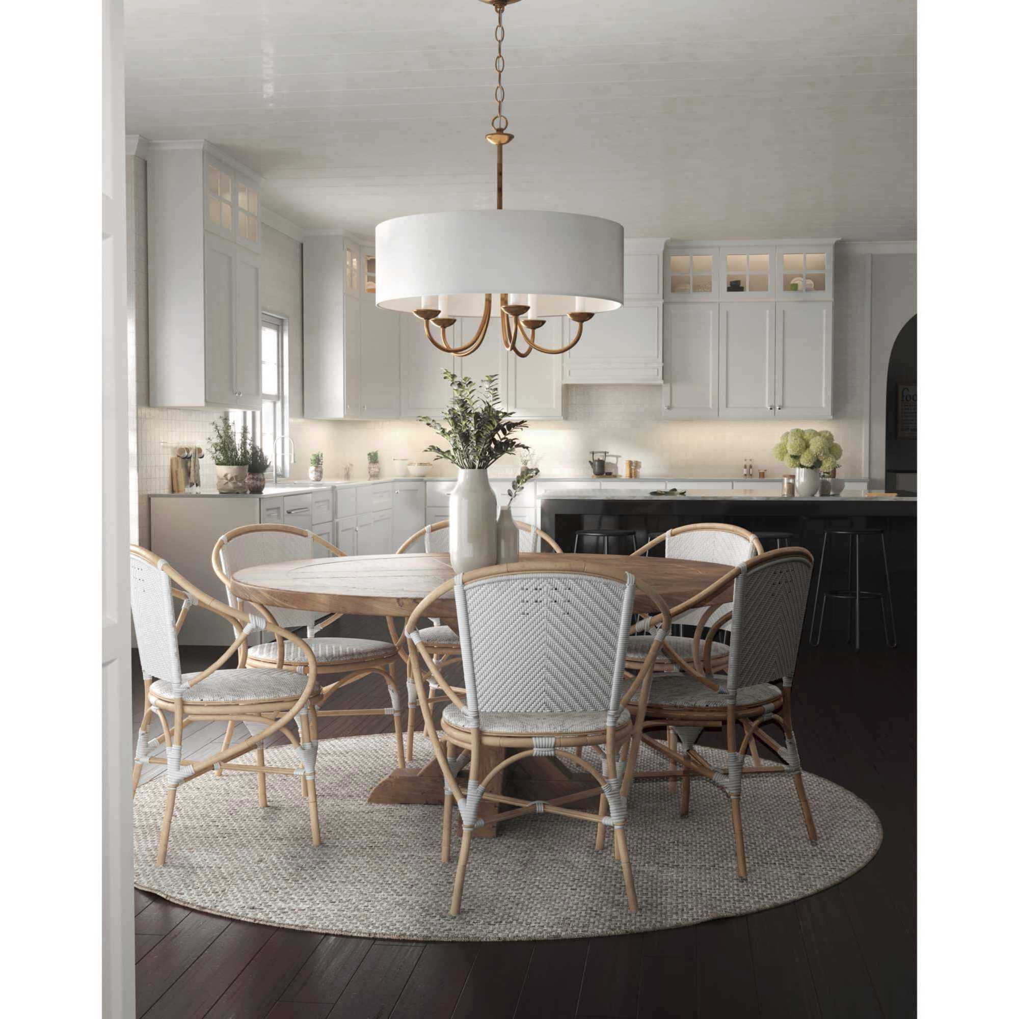 Drum Shade 5 Light 22 inch Brushed Bronze Chandelier Ceiling Light