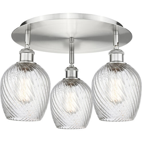 Salina 3 Light 16.75 inch Satin Nickel Flush Mount Ceiling Light