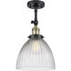 Franklin Restoration Seneca Falls LED 10 inch Black Antique Brass Semi-Flush Mount Ceiling Light, Franklin Restoration