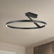 Roda LED 23.63 inch Black Semi-Flush Mount Ceiling Light