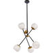 Axl 6 Light 24 inch Black and Brass Pendant Ceiling Light