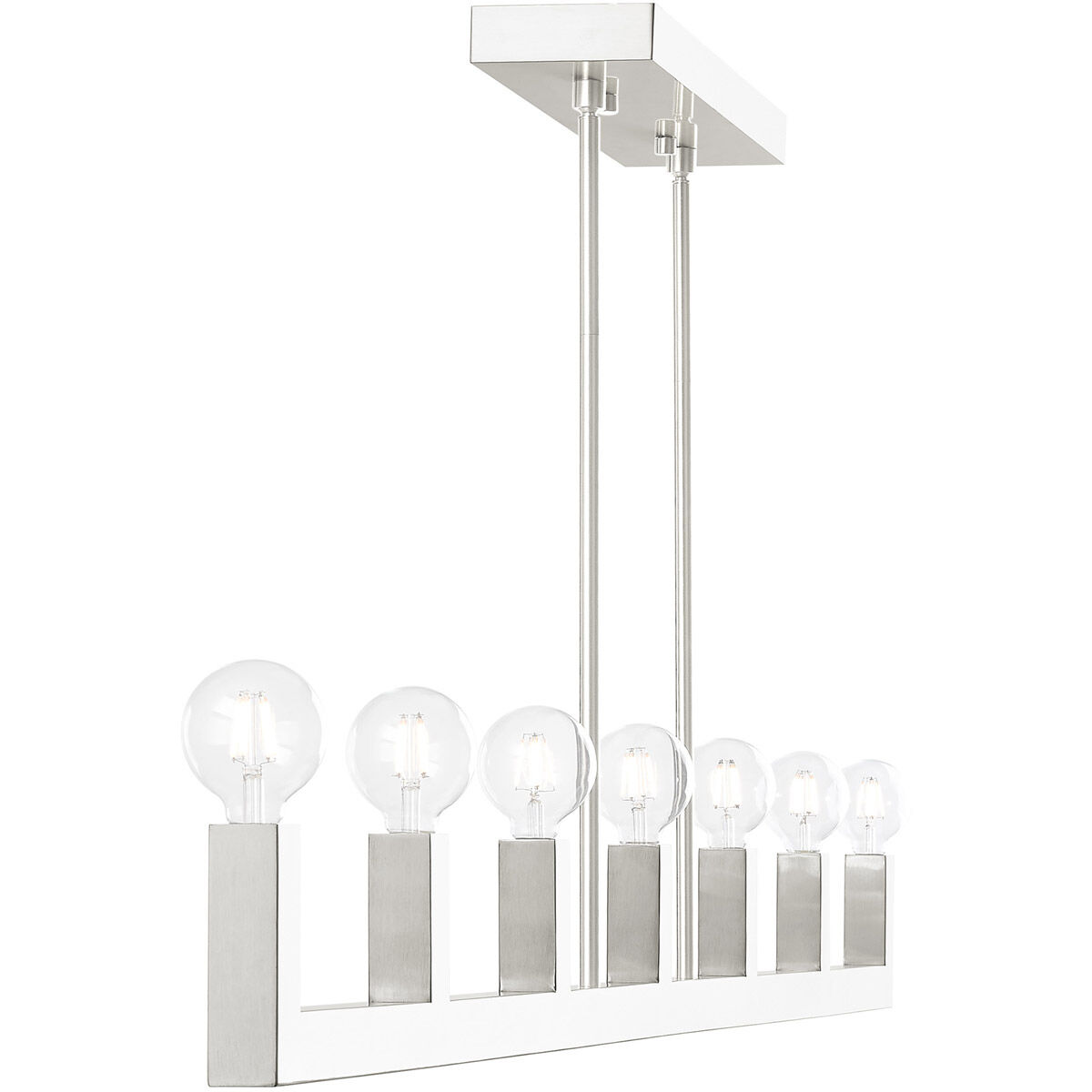 Solna 7 Light 70 inch Brushed Nickel Linear Chandelier Ceiling Light