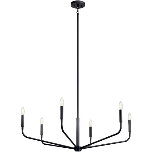 Madden 6 Light Black Chandelier Ceiling Light, 1 Tier Large