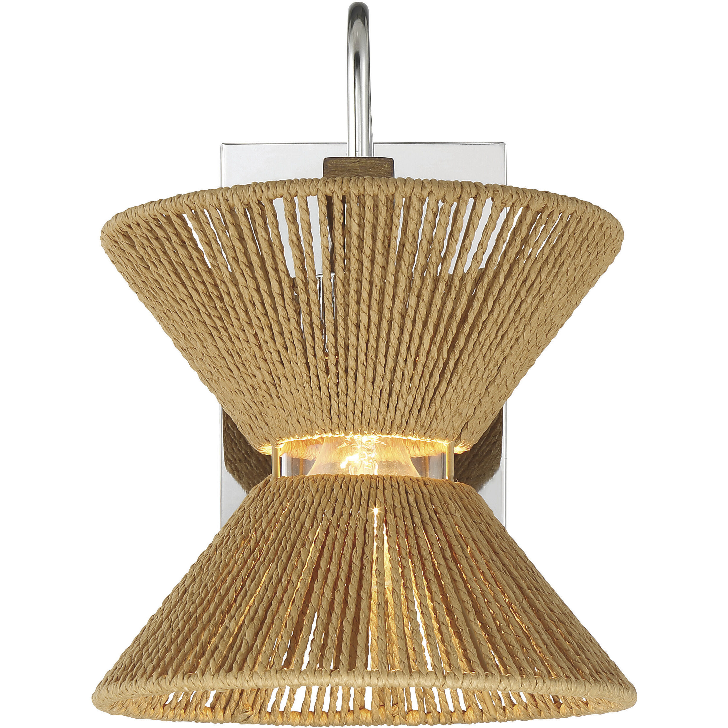 Serena 1 Light 9 inch Chrome/Walnut Wall Sconce Wall Light in Chrome and Walnut