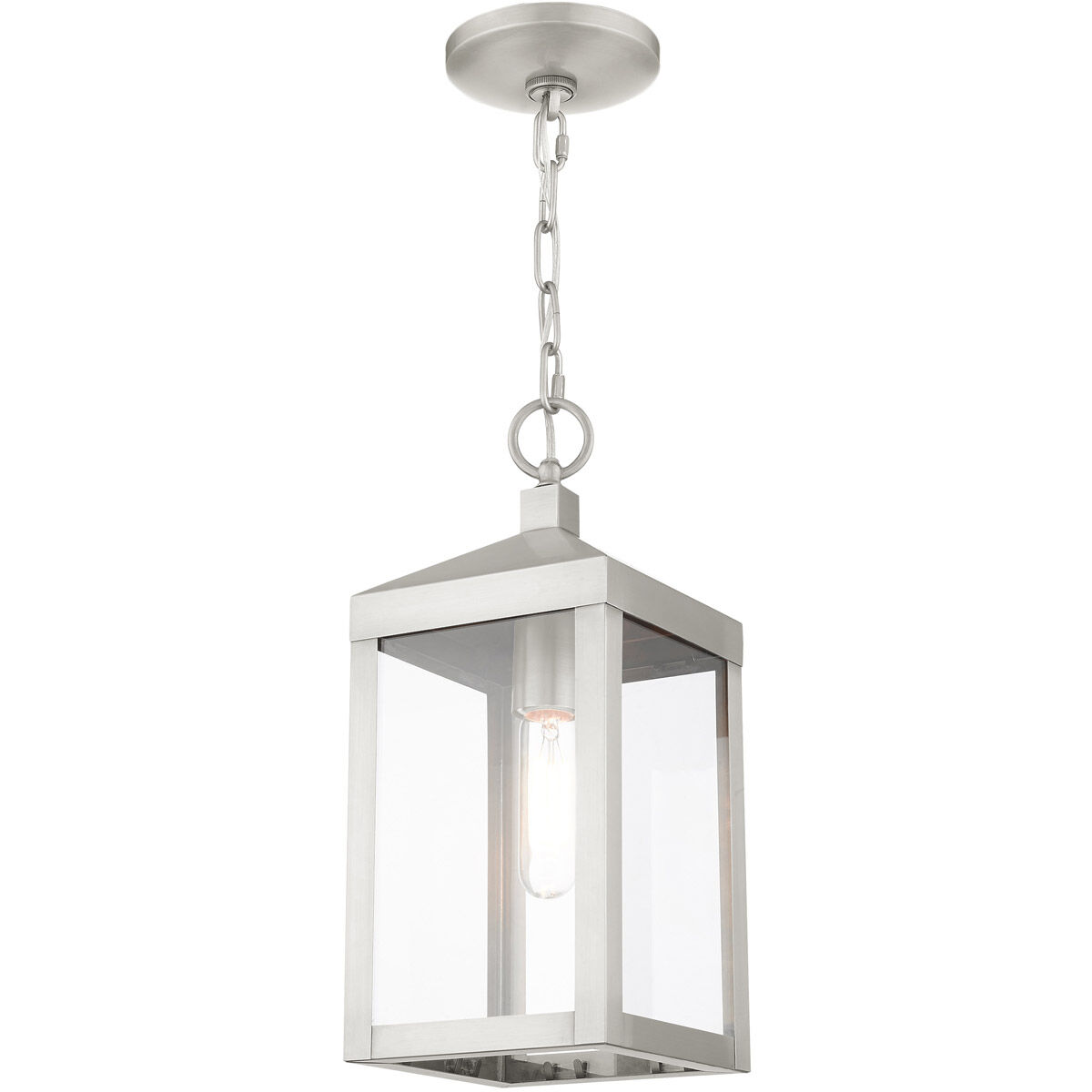 Nyack 1 Light 6 inch Brushed Nickel Outdoor Pendant Lantern