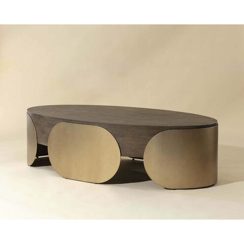 Amarula 65 X 35 inch Dark Brown / Antique Brass Outdoor Coffee Table
