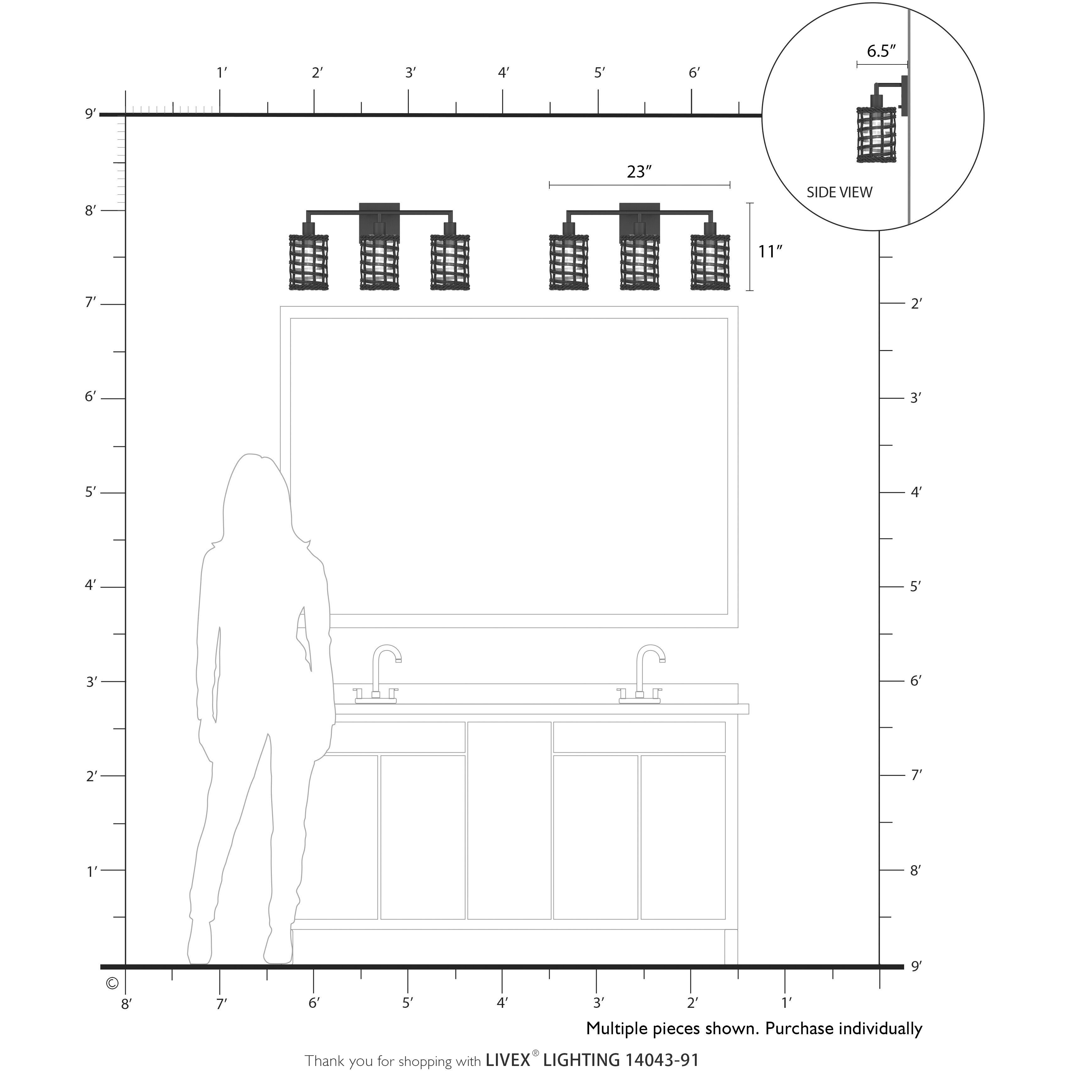 Twinewell 3 Light 23 inch Brushed Nickel Vanity Wall Sconce Wall Light