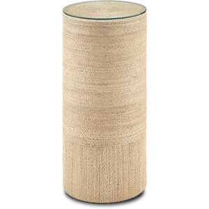Macati 12 inch Natural Rope/Clear Accent Table/Pedestal