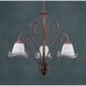 Freya 3 Light Malted Rust with White and Blush Chandelier Ceiling Light