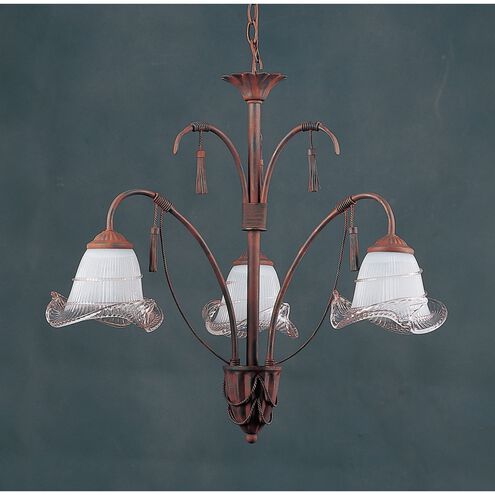 Freya 3 Light Malted Rust with White and Blush Chandelier Ceiling Light