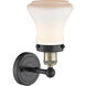 Bellmont Sconce Wall Light in Black Antique Brass, Matte White